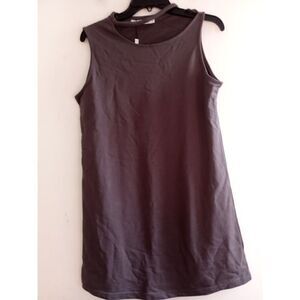 NWT By Egreis "Sandrea" Grey Cotton Sleeveless Knee Length Dress size Medium